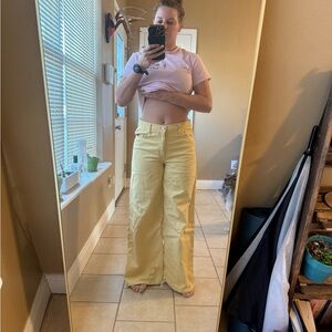GAP baggy jean butter yellow mid rise. Size 27 regular